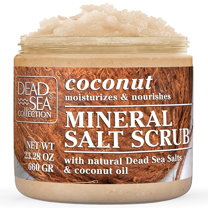 Dead Sea Collection Coconut Salt Scrub – Exfoliating Body Scrub for Women – Moisturizing and Nourishing Skin – with Pure Oils and Dead Sea Minerals (23.28 Oz)-VivaGrace Women
