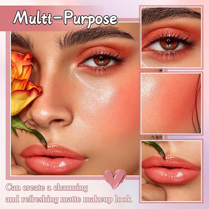 Cream Blush Stick for Cheeks,Blendable Multi-use Blush Makeup Stick for Cheek Eyes Lips Blusher-VivaGrace Women