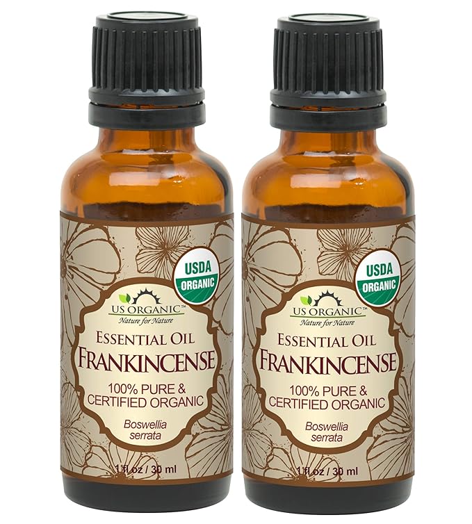 US Organic 100% Pure Frankincense Essential Oil, USDA Certified Organic, Steam Distilled, Boswellia serrata, Origin_India, Use Topically or in Diffuser (30 ml, Value 2Pack)-VivaGrace Women