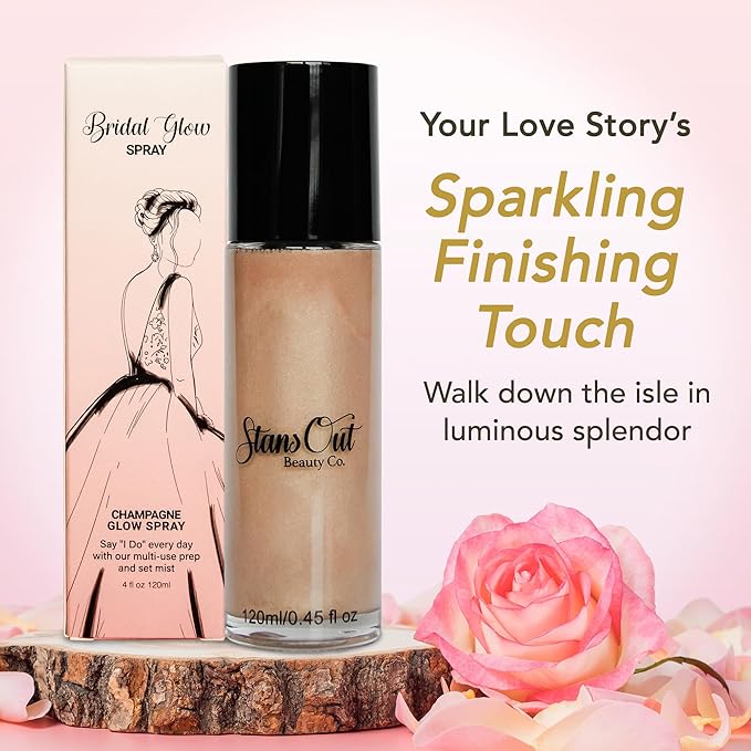 StansOut Beauty Co Bridal Glow Setting Spray | Dewy Illuminating Face Mist Fixing Spray for Makeup Finish | Long-Lasting Makeup Setting Spray for Face Paint, Dewy Finish, and Mature Skin 120ml-VivaGrace Women