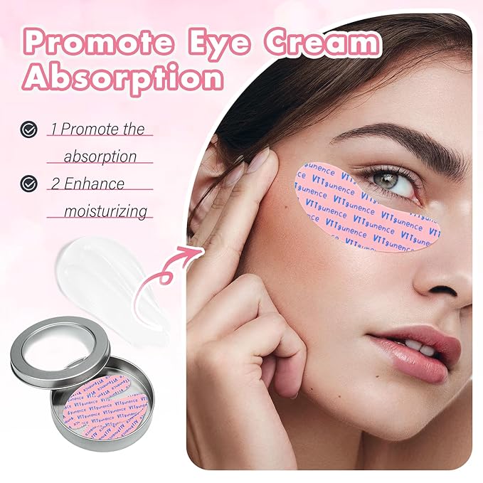 Under Eye Patches Silicone, 3 Pairs Reusable Under Eye Patches With Metal Eye Cream Applicator, Reusable Under Eye Mask Eye Pad For Minimize Fine Lines Wrinkles, Visible Metal Case-VivaGrace Women