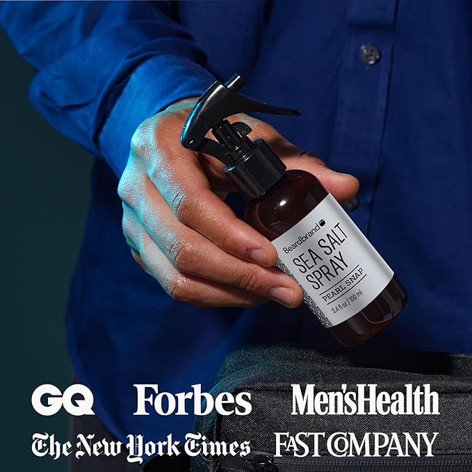 Beardbrand Sea Salt Spray for Men – Hair Texture Spray Adds Instant Volume, For Lightweight Natural Textured Look, Pearl Snap Scent, Achieve Effortless Style & All-Day Hold-VivaGrace Women