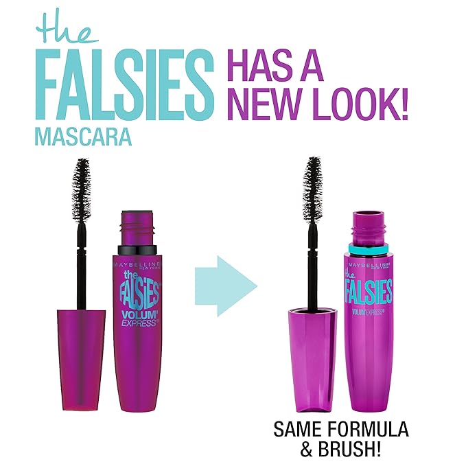 Maybelline Volum' Express The Falsies Washable Fiber Mascara, Volumizing and Separating Make Up Formula, Brownish Black, 1 Count