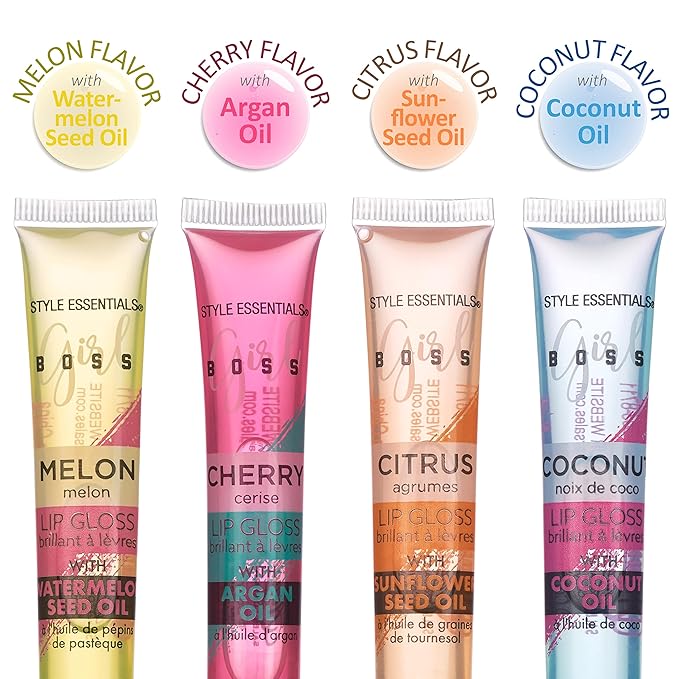 Expressions 12pc Lip Gloss Lip Oil Collection – Lip Gloss Tubes with Essential Oils, Moisturizing, Hydrating Lip Glosses, Lip Glow Oil, Hydrating Lip Balm-VivaGrace Women