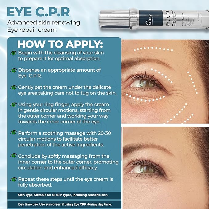 Eye C.P.R | Daily Caffeine & Retinol Under Eye Cream | All in One | Wrinkles & Fine Lines | Firming, Dark Circles, Puffiness | Complex Anti Aging Formula | 30ml-VivaGrace Women