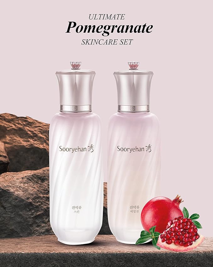 Sooryehan Ultimate Pomegranate (Skincare Set, 12.3fl oz) - Improved Skin Elasticity, Reduced Pores/Wrinkles & Gentle Exfoliation, Vitamin C, Adenosine & Niacinamide-VivaGrace Women
