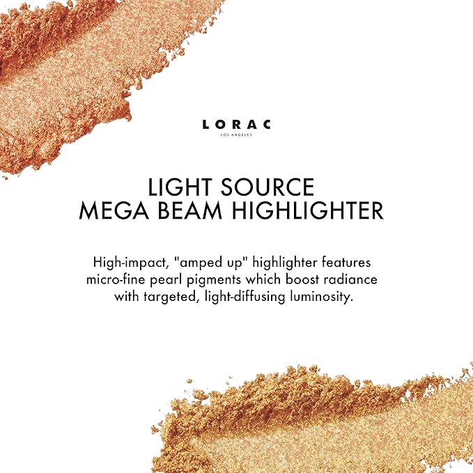 LORAC Light Source Mega Beam Highlighter | Highlighter Makeup Powder | Shimmer Highlighter | Gilded Lily Gold-VivaGrace Women
