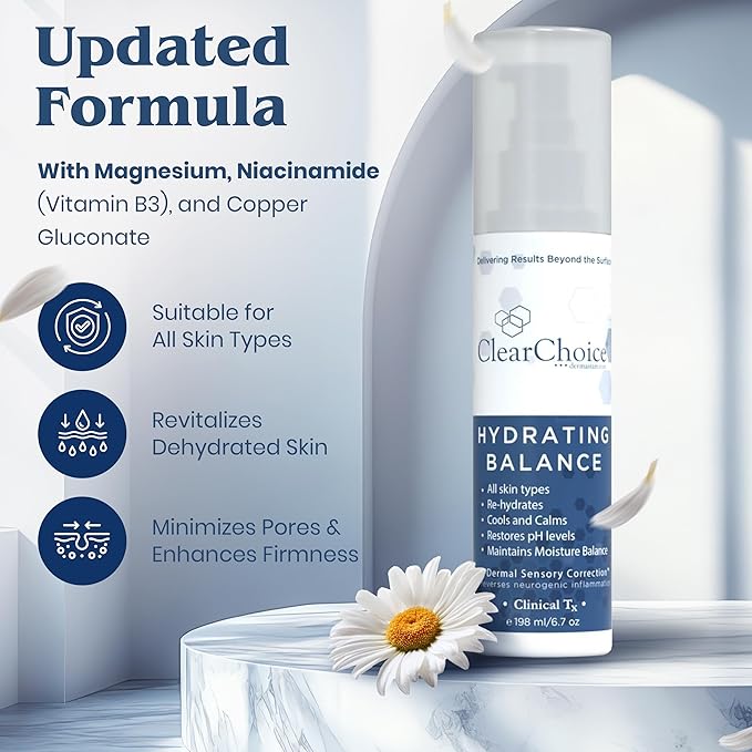 Clear Choice Hydrating Balance Facial Mist 6.7oz – Rejuvenating Spray for All Skin Types, Tightens Pores, Prolongs Makeup, Restores pH Balance-VivaGrace Women