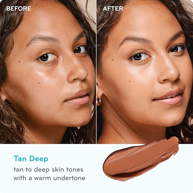 pūrlisse Ageless Glow Serum BB Cream SPF 40 - Glow BB Cream with SPF Enriched with Bakuchiol & Vitamin C to Help Improve Firmness & Reduce Wrinkles for Dewy Skin - Tan Deep (1.4 oz)-VivaGrace Women