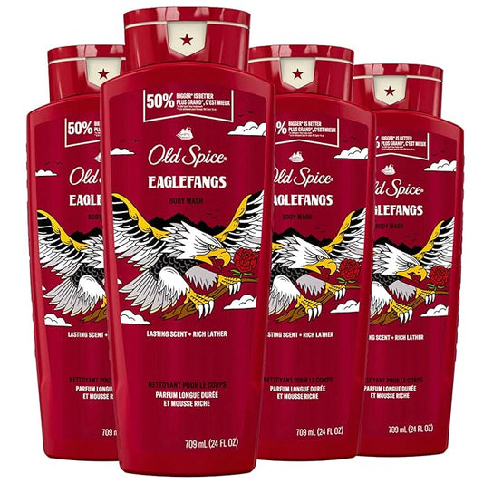 Old Spice Body Wash for Men, Eaglefangs, Long Lasting Lather, 24 fl oz (Pack of 4)-VivaGrace Women
