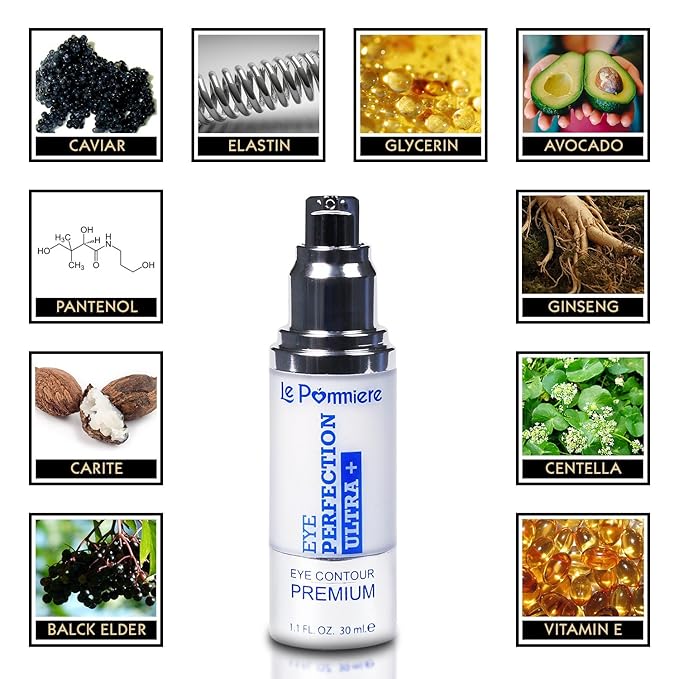 under eye cream 1.1 fl oz. Anti bags, dark circles and puffiness. Anti age, crow's feet. Vitamin E. eye contour anti wrinkle. Moisturizer for face and skin-VivaGrace Women