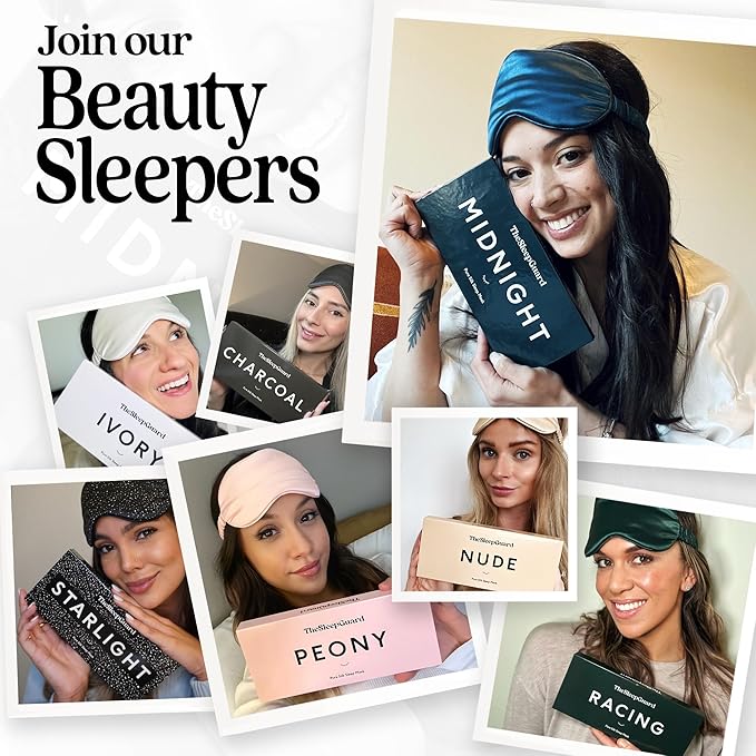 Pure Silk Sleep Mask [100% 6A Mulberry Silk, 22 Momme] Light Blocking Travel Essentials. Eye Masks for Sleeping. Black Oeko-Tex Blindfold. Eye Covers for Men & Women-VivaGrace Women