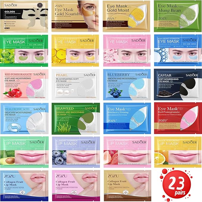 23 Pairs Collagen Under Eye Patches，Gold Under Eye Mask For Removing Dark Circles, Puffiness & Wrinkles，Eye Mask Skincare For Puffy Eyes With Hyaluronic Acid，Eye Bags Treatment For Women-VivaGrace Women