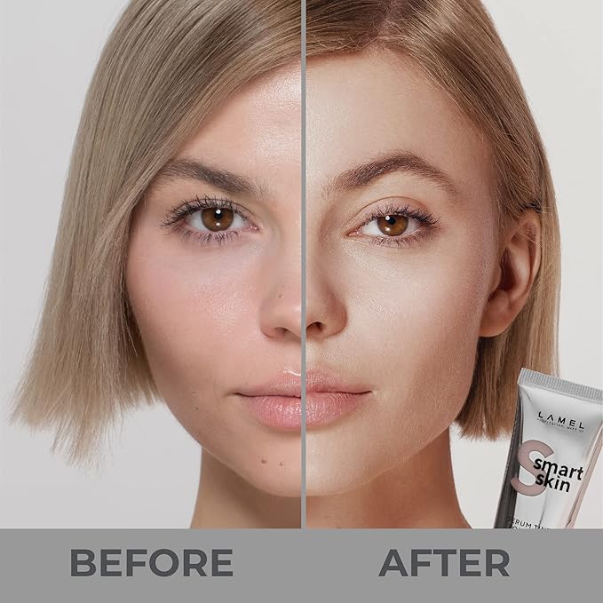 LAMEL Smartskin Serum Tinted Foundation - Hydrating & Nourishing - Hypoallergenic & Skin-Caring - Color Correcting - Anti-Aging Formula with Hyaluronic Acid - 401, 1.18 fl.oz-VivaGrace Women