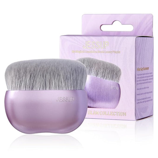 Jessup Foundation Brush for Liquid Makeup, Large Flat Top Kabuki Brush for Blending, Buffing, Stippling, Luxury Purple SF003-VivaGrace Women