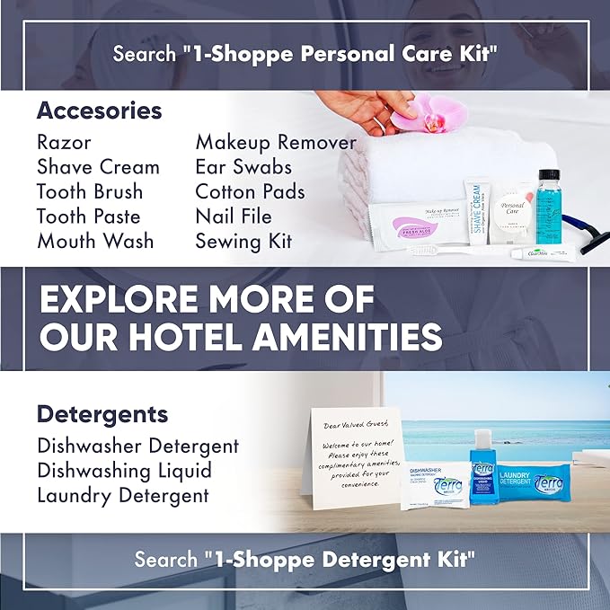 Desert Breeze Hotel Soaps and Toiletries Bulk Set | 1oz Hotel Shampoo & Conditioner, Body Wash, Body Lotion & Bar Soap | Half Pallet 21 cases with 300 units each - 6,300 pieces-VivaGrace Women