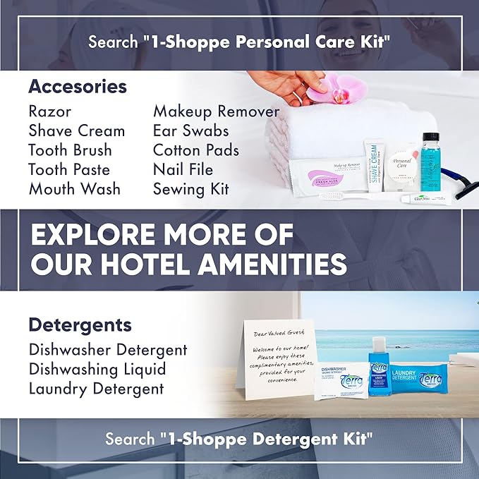 Desert Breeze Hotel Soaps and Toiletries Bulk Set | 1oz Hotel Shampoo & Conditioner, Body Wash, Body Lotion & Bar Soap | Full Pallet 49 cases with 300 units each - 14,700 pieces-VivaGrace Women