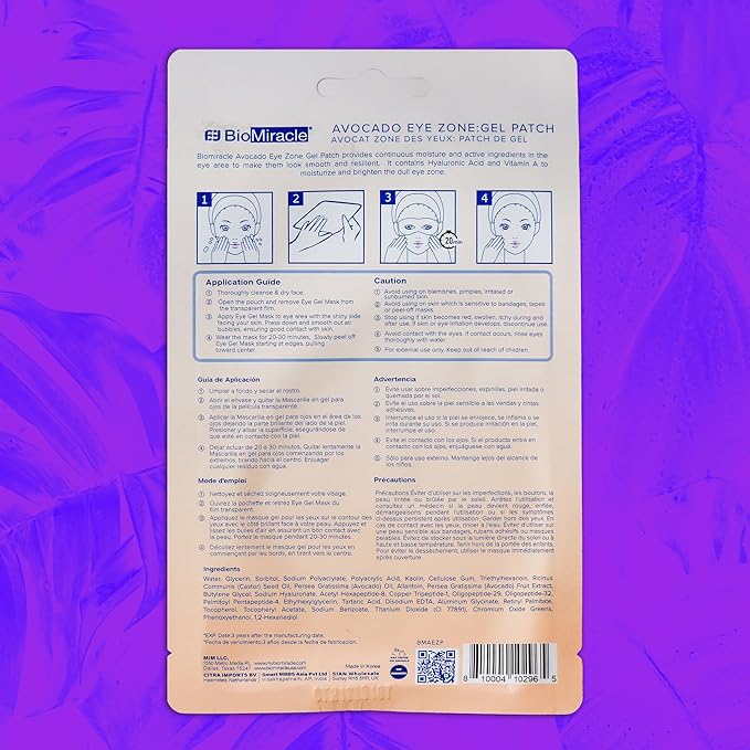 BioMiracle Avocado Eye Zone Gel Patch, Under Eye Treatment, For Under Eye Bags, Avocado Gel Patch (Pack of 3)-VivaGrace Women