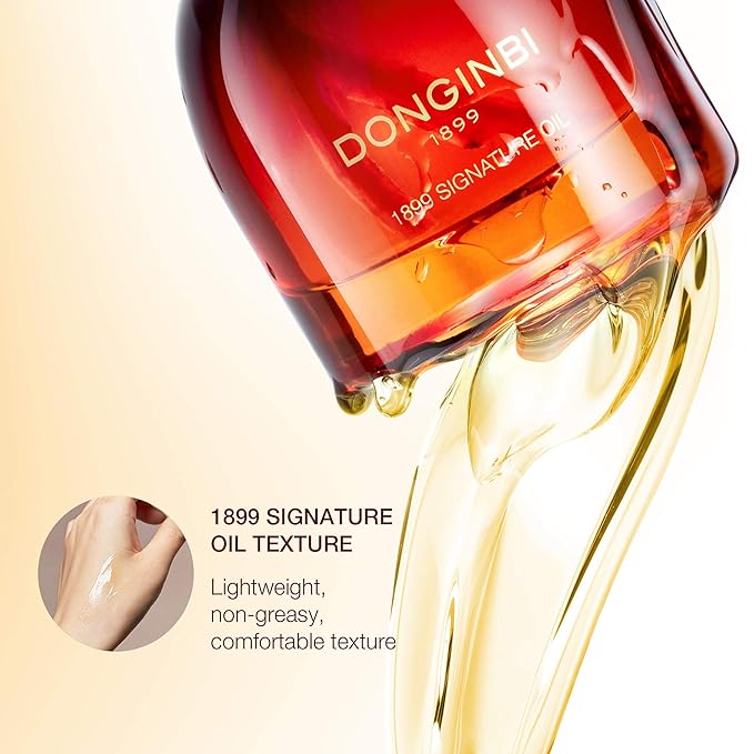 Donginbi 1899 Signature Oil - Skin Barrier Repair & Firming Face Oil for Women, Jojoba Seed Oil & Sweet Almond Oil for Sensitive Skin, Korean Red Ginseng Skin Care, 0.52 floz / 15ml-VivaGrace Women