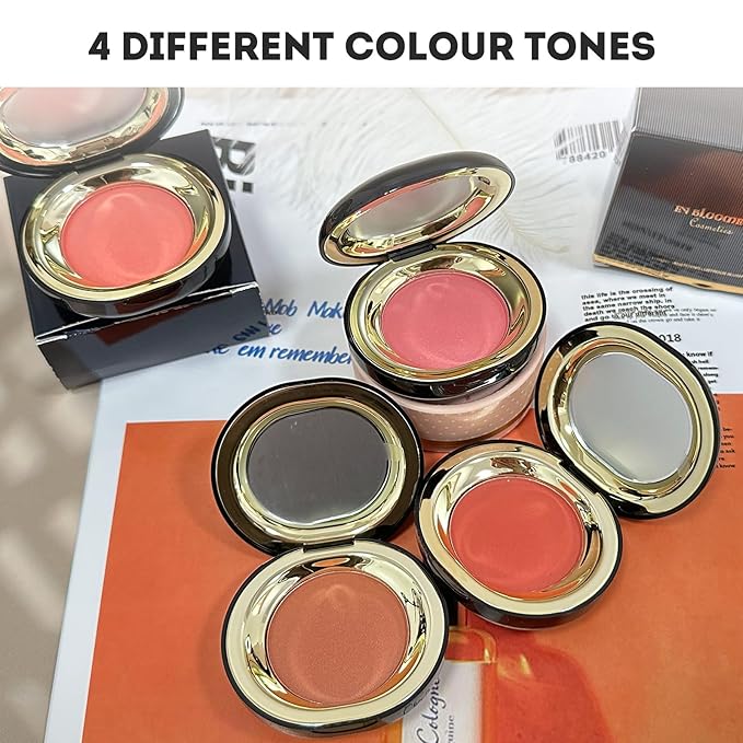 Face Blush for Cheeks Waterproof Smooth Creamy Formula, Matte Finish Buildable Lightweight Cream Blush Balm Create a Natural, Long Lasting Makeup Brightens Facial Radiance (Khaki)-VivaGrace Women