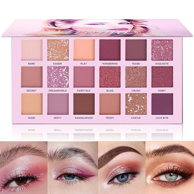 UCANBE Professional 18 Colors Aromas Nude Eyeshadow Palette Long Lasting Multi Reflective Shimmer Matte Glitter Pressed Pearls Eye Shadow Makeup Pallet Kit-VivaGrace Women