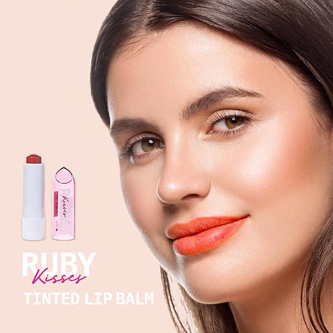 Ruby Kisses Balm Up Tinted Lip Balm, Non-Greasy Hydrating Formula, Nourishing Coconut Core & Vitamin E Infused, Lip Care with Natural Shine, Lightweight Sheer Color (Pink Nude)-VivaGrace Women