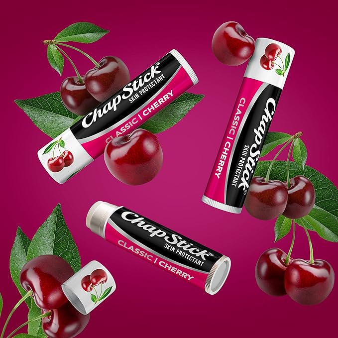 ChapStick Classic Cherry Lip Balm Tubes for Lip Care - 0.15 Oz (Pack of 3)-VivaGrace Women