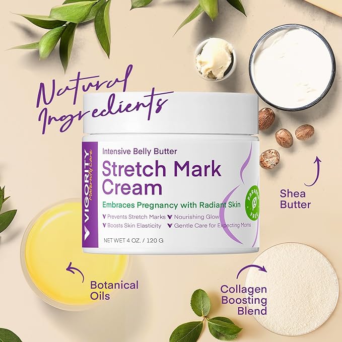 Stretch Mark Cream for Pregnancy: Stretch Mark Treatment - Belly Butter For Pregnant Women - Massage Lotion To Prevent And Repair Maternity Stretch Marks Scar - 4 Oz-VivaGrace Women