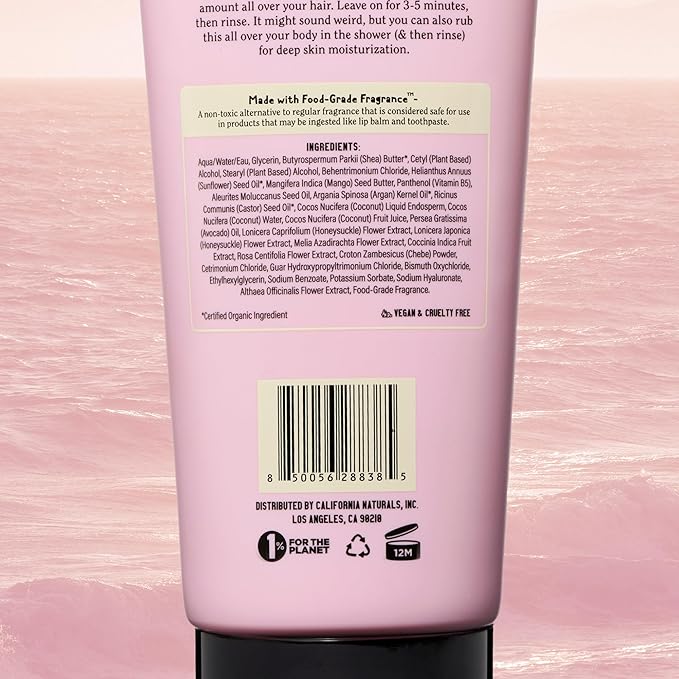 California Naturals Deep Repair Hair Mask, Paraben and Sulfate Free, Deep Conditioner for Dry, Damaged Hair, Nautral, Vegan, Hydrating and Conditioning, For Curly, Frizzy, All Hair Types, 12 fl oz-VivaGrace Women