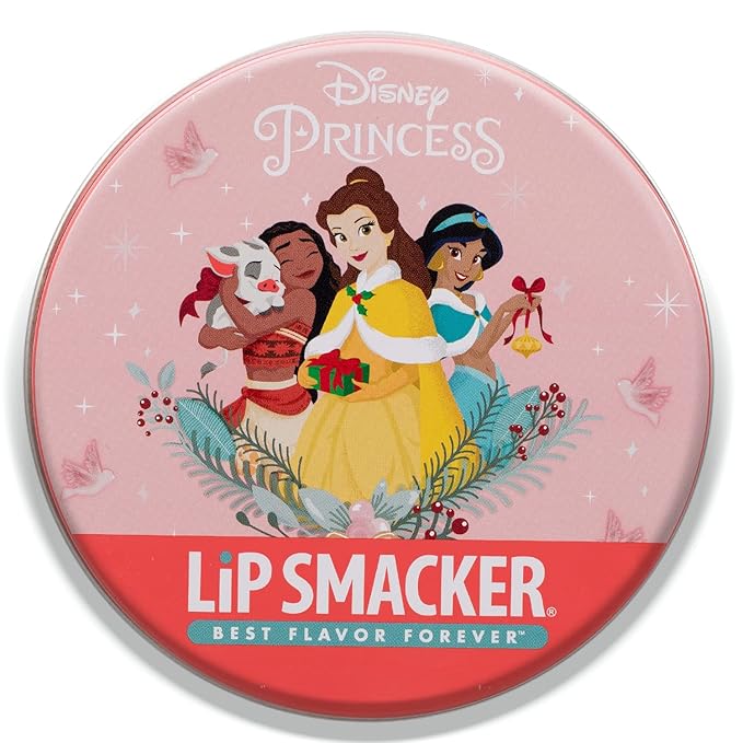 Lip Smacker Disney Princess Lip Balm Tin Trio Rapunzel, Belle, Ariel-VivaGrace Women