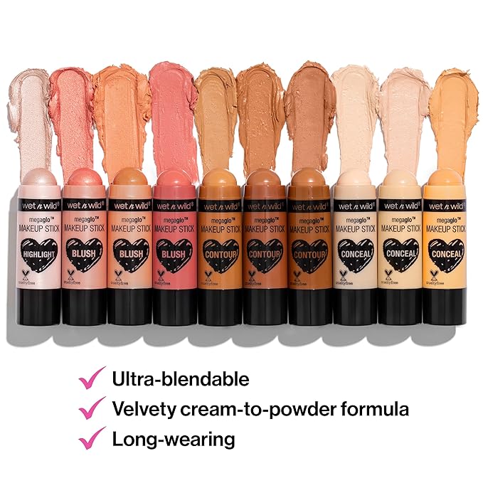 wet n wild MegaGlo Makeup Stick, Buildable Color, Versatile Use, Cruelty-Free & Vegan - Nude For Thought-VivaGrace Women
