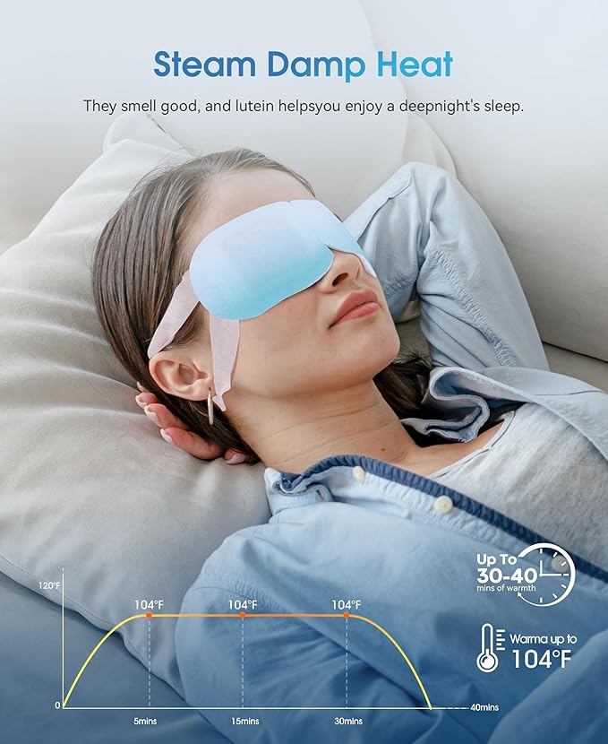 LC-dolida 14 Packs Steam Eye Mask, Hyaluronic Acid Formula Auto Heated Eye Mask for Dry Eyes SPA Warm Sleep Eye Mask Cornea Care Rest Self Heating Eye Mask Business Trip Party Favors Supplements-VivaGrace Women