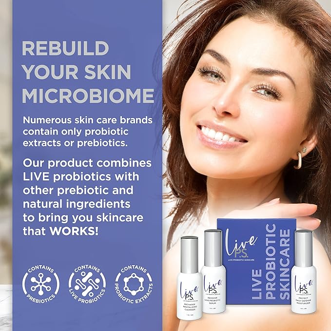 3-Step Skin Care Kit – Face Cleanser, Probiotic Serum & Moisturizer – Ultimate Recipe for Balanced, Glowing, Hydrated Skin – Perfect for All Skin Types – Travel Size – Vegan & Cruelty-Free-VivaGrace Women