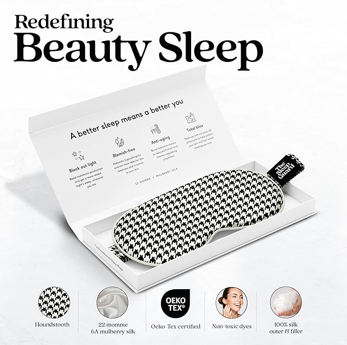 Pure Silk Sleep Mask [100% 6A Mulberry Silk, 22 Momme] Light Blocking Travel Essentials. Eye Masks for Sleeping. Black Oeko-Tex Blindfold. Eye Covers for Men & Women-VivaGrace Women