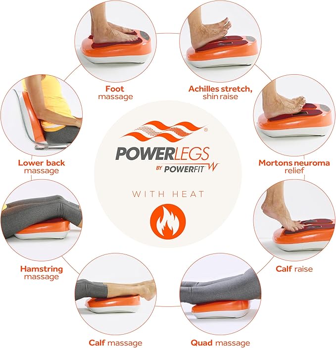 Powerfit Power Legs Electric Foot Massager Machine with Heat - Heated Foot Massager for Neuropathy Pain Circulation - Feet Massager for Pain Relief with Remote Control-VivaGrace Women