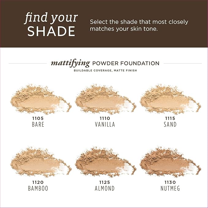 Burts Bees 100% Natural Mattifying Powder Foundation, Nutmeg - 0.3 Ounce (Pack of 2)-VivaGrace Women