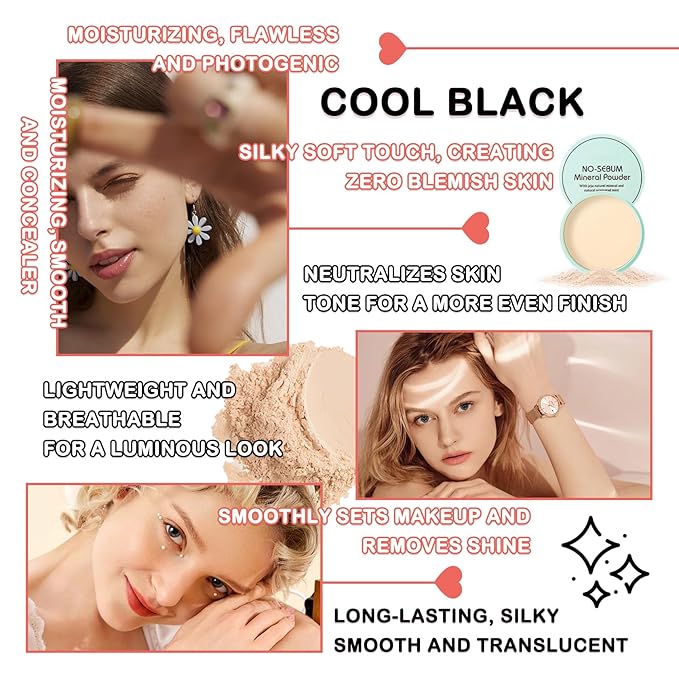 Mushroom Head Air Cushion CC Cream Full Coverage Liquid Foundation Set,Oil Control Concealer Lasting Moisturizing BB Cream,Loose Setting Face Powder Moisturizer Base Primer Makeup with Makeup Sponge-VivaGrace Women