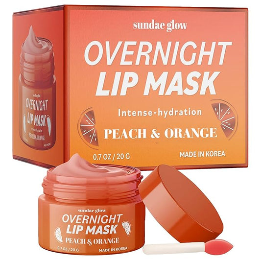 Peach & Orange Lip Mask - Dermatologist Tested, Anti-Aging, Korean Skin Care, Deep Hydration, Overnight Lip Repair - Vegan, Clean Beauty, 95% Natural, Cruelty-Free - 1 Pack-VivaGrace Women