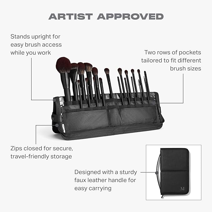 Morphe MUA Life Makeup Brushes - 20 Piece Makeup Brush Set of Eye and Face Brushes - Made with Synthetic Bristles and Includes Carrying Case (20 Count)-VivaGrace Women