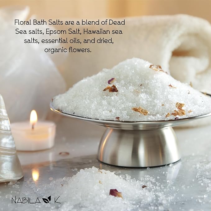 Assorted Bath Salts (Set of 6) by Nabila K - Dead Sea Salt & Epsom Salt Scrub & Soak - Exfoliates & Hydrates Skin, Botanical Essential Oils - Bubble Bath Accessories for All Skins Types, 2 oz-VivaGrace Women
