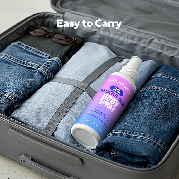 Salicylic Acid Spray (5.07 Fl Oz), 2% Salicylic Acid Body Spray, Body Acne Treatment for Bacne, Blackheads & Blemishes, Back & Chest Acne Spray for Face & Body, 360° Mist for All Skin Types-VivaGrace Women