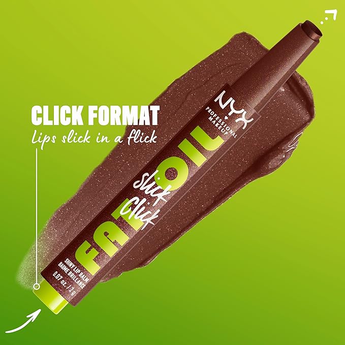 NYX PROFESSIONAL MAKEUP Fat Oil Slick Click, Lightweight, Buildable, Pigmented Vegan Lip Balm - Trending Topic-VivaGrace Women