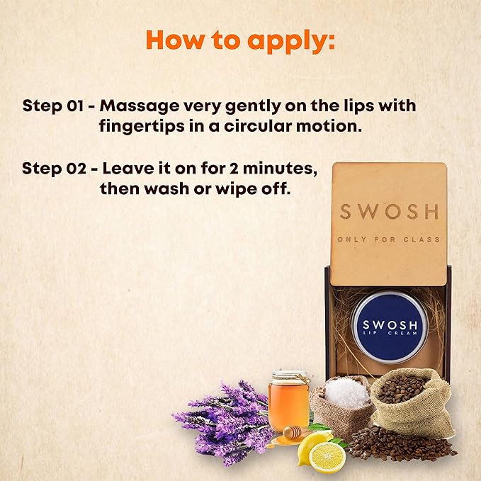 SWOSH Organic Lip Cream For Lightening & Brightening Dark Lips For Men & Women, 0.53 OUNCE with natural extract, clove oil, lavender oil, Lemon Grass oil lip Cream-VivaGrace Women