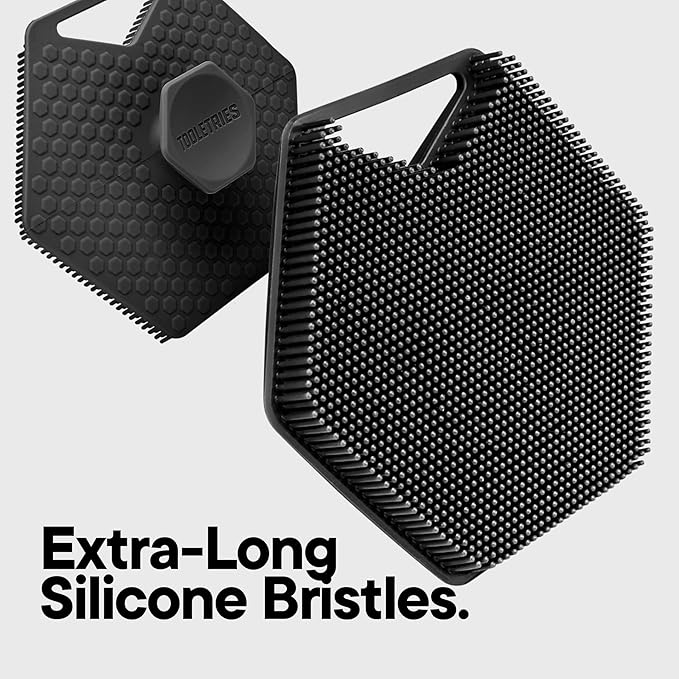 TOOLETRIES Body Scrubber 2.0 – Premium Silicone Scrubber for Cleaning, Exfoliating and Invigorating Your Skin – Extra Long Lather Boosting Bristles with Ergonomic Handle, Long-Lasting & Easy to Clean-VivaGrace Women