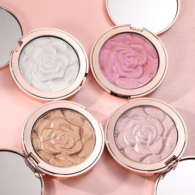 Highlighter Makeup, Cream Highlighter, Face Highlighter, Long Lasting Glitter Highlighter Makeup Palette - Silver White Highlighter-VivaGrace Women
