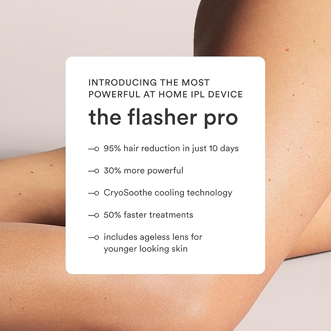 NEW Nood™ Flasher Pro — IPL Laser Hair Removal Device for Women & Men with Sapphire Cooling — Pain-free & Permanent, Visible Results After First Use & Works Everywhere Hair Grows — Gloss White-VivaGrace Women