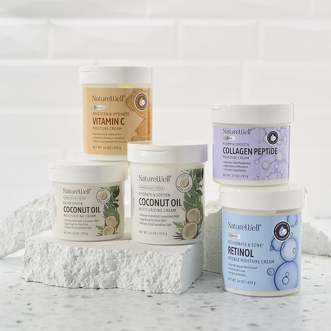 NATURE WELL Hydrate & Soften Coconut Oil Moisturizing Cream for Face, Body, & Hands, Non-Greasy, Intense Hydration & Luxurious Feel, Revives Dry & Sensitive Skin, Superfood for Your Skin, 16 Oz-VivaGrace Women