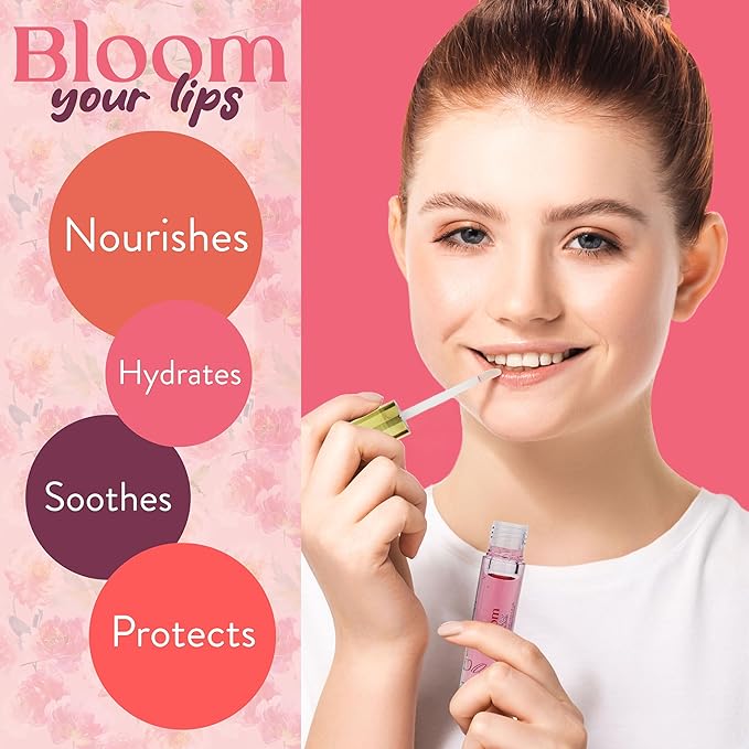 Expressions 5pc Lip Oil Set - Bloom Your Lips Style Essentials Lip Oils, Lip Healing Lip Oil Collection with Precision Applicator Wand | Moisturizing for Everyday Lip Care and Lip Repair (FLORAL)-VivaGrace Women