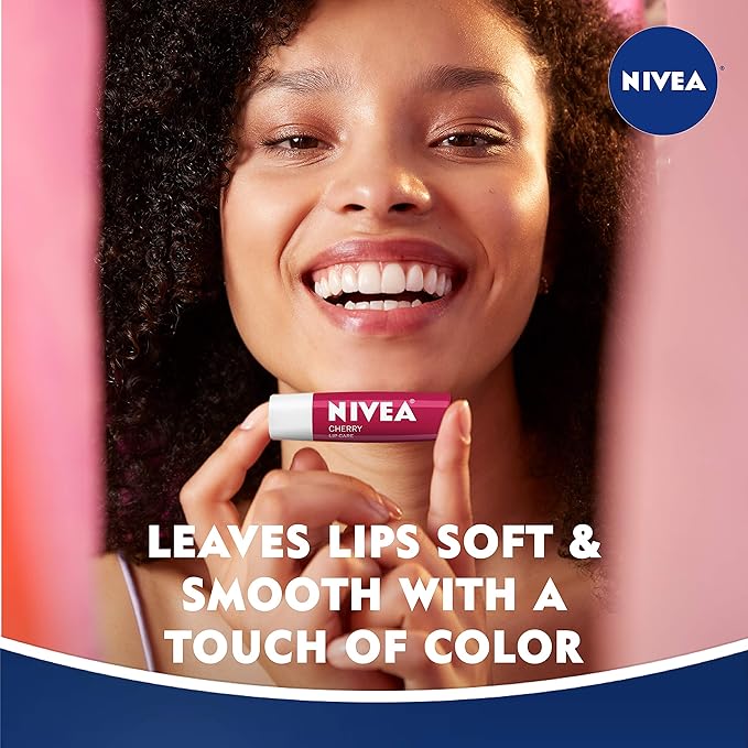 NIVEA Cherry Lip Care - Tinted Lip Balm for Beautiful, Soft Lips - Pack of 4-VivaGrace Women