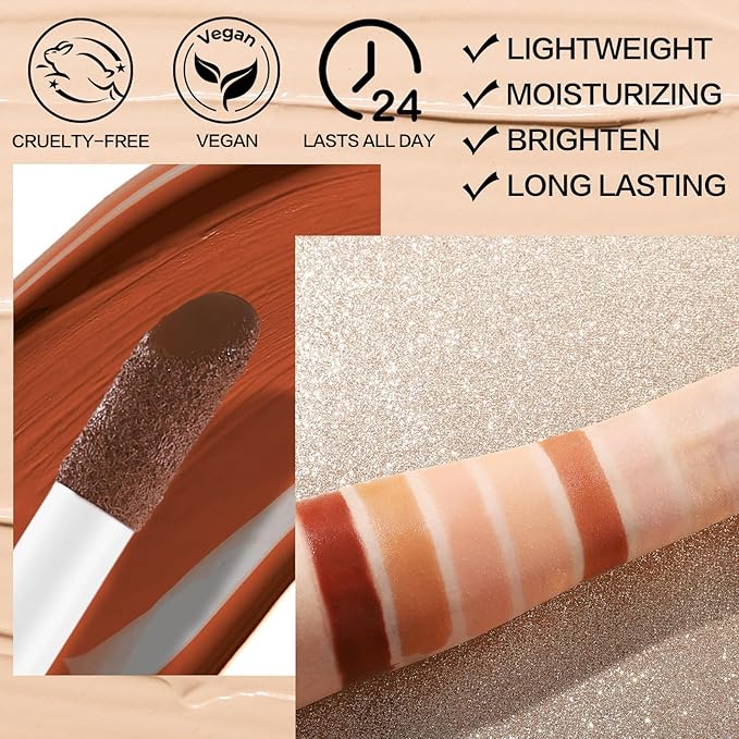 UCANBE Halo Glow Liquid Filter, Face Complexion Booster For Radiant Skin All Day Longwear, Soft-Focus Look Sodium Hyaluronate Vegan & Cruelty-Free - 0.91OZ Deep Tan-VivaGrace Women